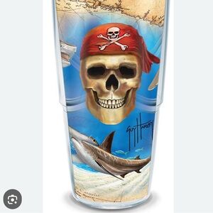 🏴‍☠️ New TERVIS TUMBLER Pirate Skull Tumbler with Red Bandana